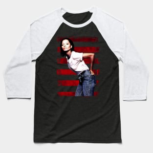 Diana Ross-Vintage Style-Red Stripes Baseball T-Shirt